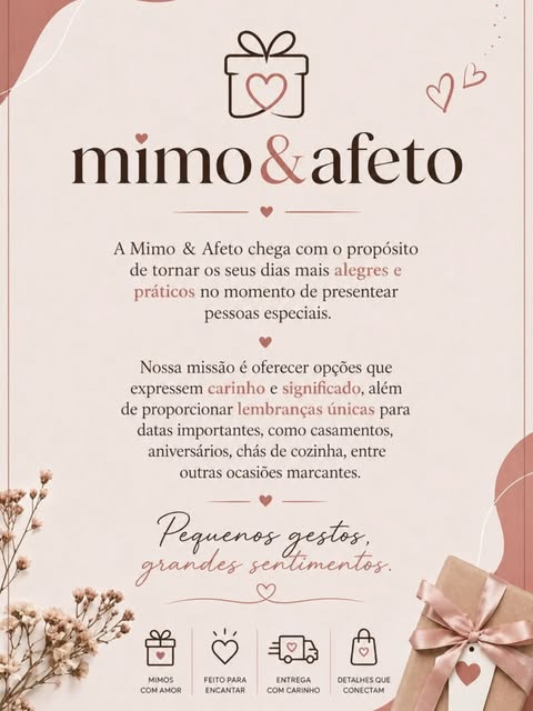 Manifesto da Mimo e Afeto: pequenos gestos, grandes sentimentos